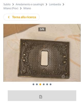 Due placche vintage con interruttore luce singolo