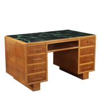 Scrivania con Piano in Vetro Anni 40-50