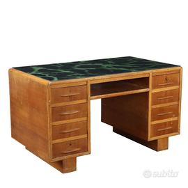 Scrivania con Piano in Vetro Anni 40-50