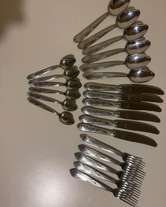 Set di posate vintage anni 40-60 in acciaio