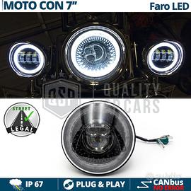 FARO LED 7'' Per Moto HARLEY DAVIDSON DRL Dinamico