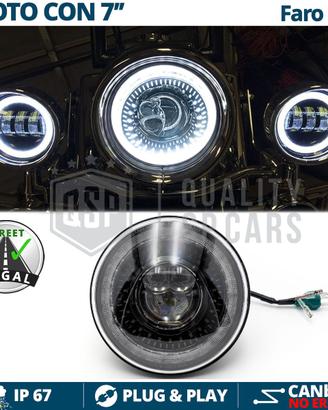 FARO LED 7'' Per Moto HARLEY DAVIDSON DRL Dinamico