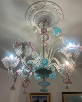 Coppia Lampadari in vetro di Murano