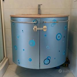 Mobile lavabo ceramica bagno sospeso 2 ante
