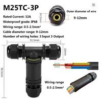6 PEZZI-Giunzione stagna IP68 3 poli cavi 9-12mm