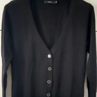 Maglia nera a "V" 100% cotone - Zero