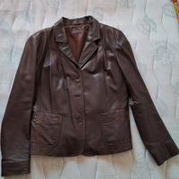 giacca pelle marrone donna
