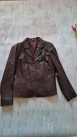 giacca pelle marrone donna