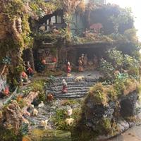 Presepe completo con luci e fontana funzionante