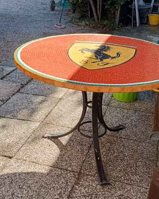 Tavolo tondo - pannello in mosaico 