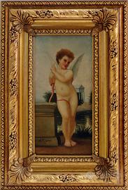 QUADRO,Olio su tavola “ANGELO NUDO”