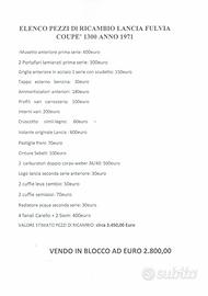 Ricambi per Lancia Fulvia Coupè