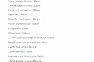 Ricambi per Lancia Fulvia Coupè