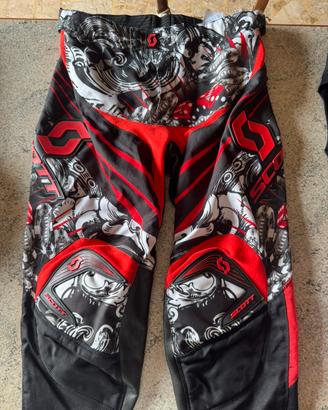 Pantaloni Motocross Scott 250 Series rosso nero