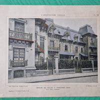 Stampa antica 1900 architettura Vincennes