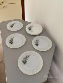 Set 8 pz Piatti Arcopal Vintage Fiori Bianchi
