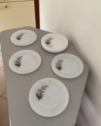Set 8 pz Piatti Arcopal Vintage Fiori Bianchi