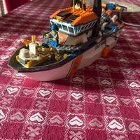 barca lego con elicottero di soccorso