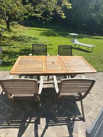 Tavolo da giardino rettangolare in teack