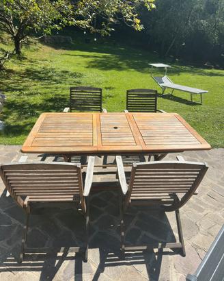 Tavolo da giardino rettangolare in teack