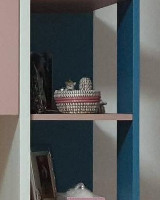 libreria rosa e blu