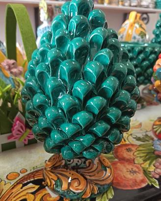 Pigna smaltata, H 20cm, ceramica di Caltagirone 