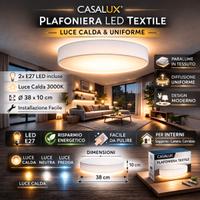 Plafoniera LED Tessuto CASALUX Ø38cm