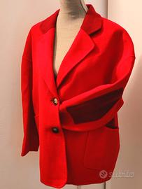 Giacca Invernale Rossa con Bottoni, Modello Oversi