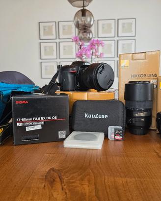 Nikon D7200 + 2 obiettivi + accessori 