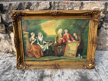 Vecchio quadro olio su tela