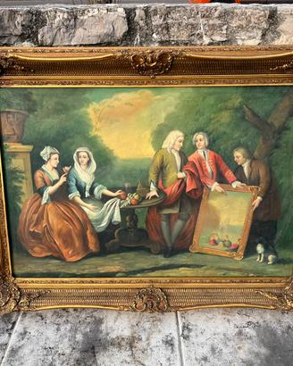 Vecchio quadro olio su tela