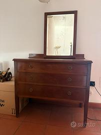 Mobile cassettone legno con specchio da appendere