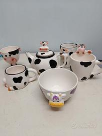 collezione 5 tazze con teiera