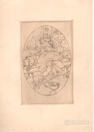 stampa quadro scena galante sulla panchina cane