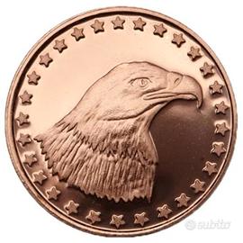 Eagle Head moneta 1 oncia Rame