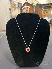 Collana girocollo argento 925 con ciondolo a cuore