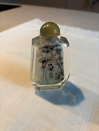 Antica Snuff Bottle Cinese - Vetro Molato