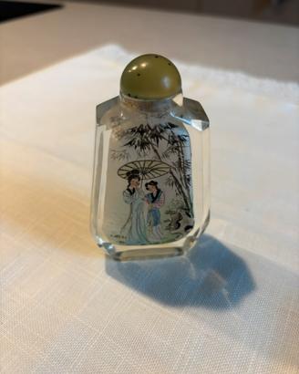 Antica Snuff Bottle Cinese - Vetro Molato