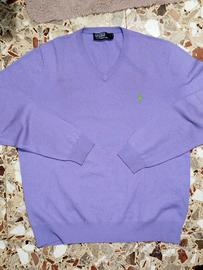 Maglioncino Polo Ralph Lauren Uomo Viola Merino