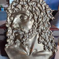 volto Gesù ottone massiccio