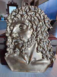 volto Gesù ottone massiccio