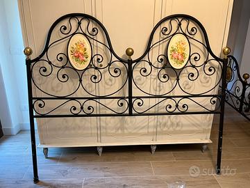 LETTO MATRIMONIALE IN FERRO BATTUTO VINTAGE