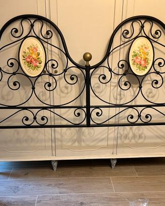 LETTO MATRIMONIALE IN FERRO BATTUTO VINTAGE