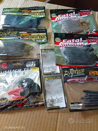 set artificiali in gomma pesca spinning 