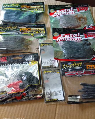 set artificiali in gomma pesca spinning 