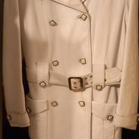 trench pelle bianco taglia m