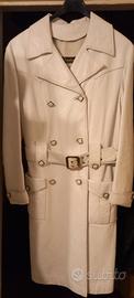 trench pelle bianco taglia m