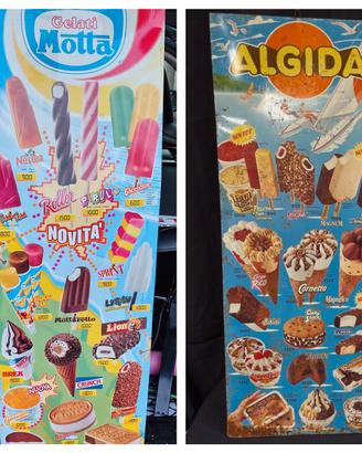 tabelle gelati in lire Algida e Motta