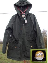 GIACCA PARKA VERDE LEGGERO + SPILLA CON CAVALLO