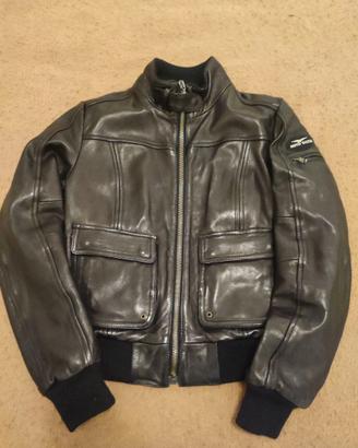Giubbotto Guzzi Vintage Moto Pelle Nera